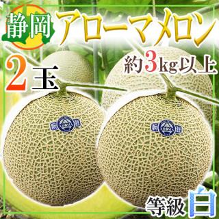 静岡県産　アローマメロン　2玉　約3㎏以上　等級白