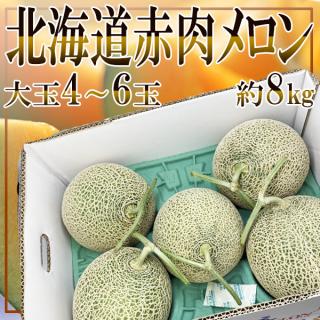 北海道産　赤肉メロン　4～6玉　約8㎏