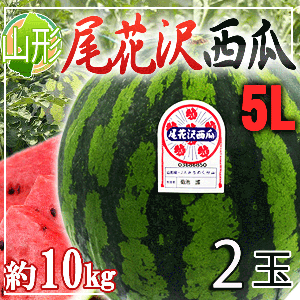 山形県産　尾花沢西瓜　5L2玉　1玉約10kg